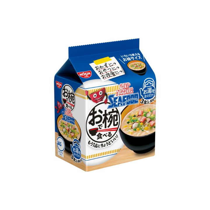 Cup noodle seafood 3-meal pack to eat in a bowl