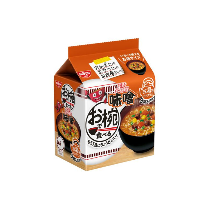 Cup noodle miso served in a bowl 3-meal pack